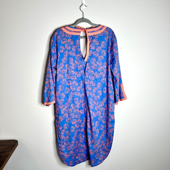 Talbots Tossed Shells Voile Caftan Cover-Up Oversized 100% Cotton Vacation Sz S - Picture 7 of 7